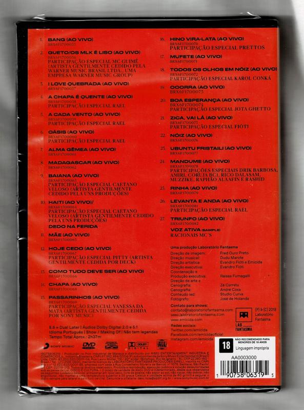 Emicida DVD 10 Anos De Triunfo Ao Vivo - Sony Music - Outros